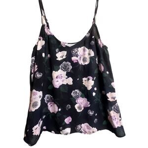 EQUIPMENT‎ Layla 100% Silk Dark Floral Camisole Tank Womens S P Layer Whimsigoth